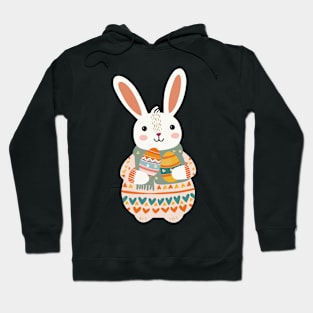 happy easter rabbit bunny easter eggs Hoodie